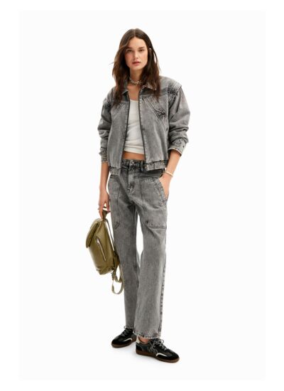 Jean straight patchwork