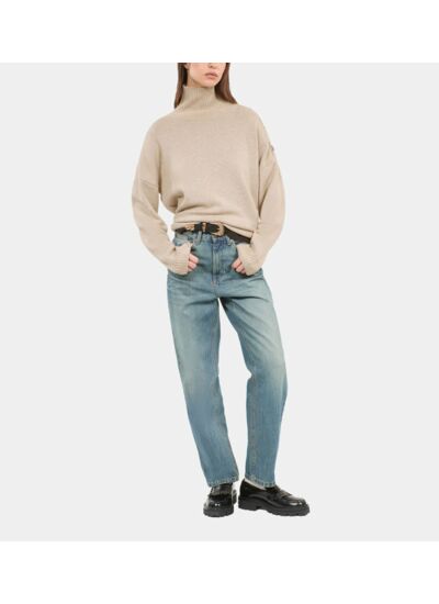 Pull En Laine Et Cachemire Camel Femme