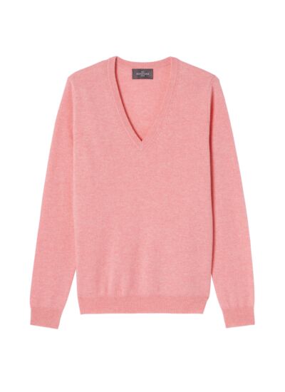 Pull col V classique - Femme - ROSE RETRO