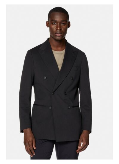 Veste Noire À Double Boutonnage En Nylon Stretch B Tech