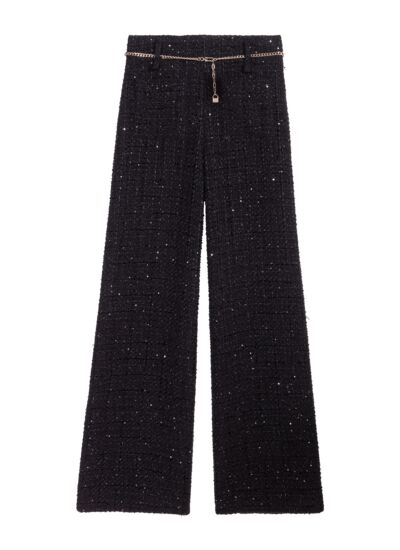 Pantalon en tweed sequins