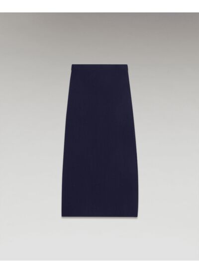 Jupe Mi-Longue à Côtes Fendue