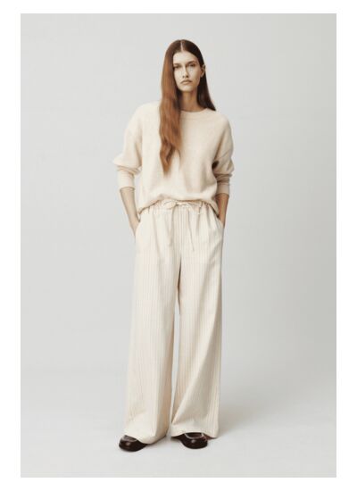 Pantalon large à rayures