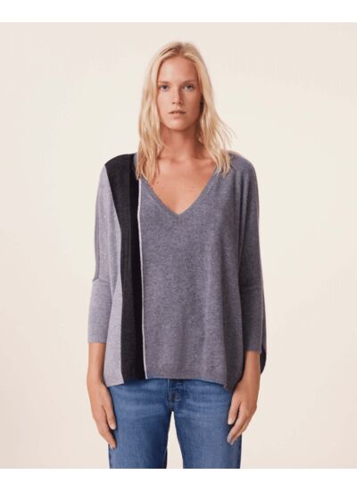 Pull Minie Cb Pull Cachemire Col V Oversize, 2 fils