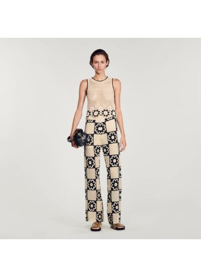 Pantalon en maille crochet