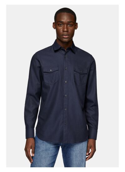 Chemise En Flanelle De Coton Tencel Regular Fit