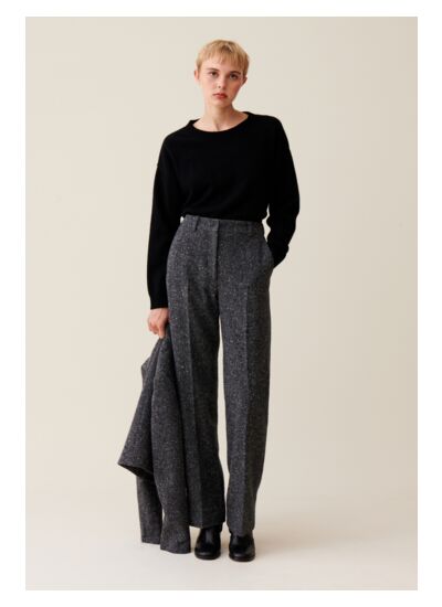 Pantalon tailleur laine gris