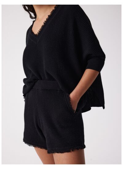 Short coton cachemire Manu NOIR