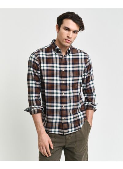 Chemise regular fit en flanelle à motif écossais