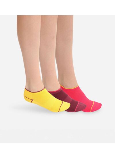 Lot de 3 paires de socquettes courtes impact léger Bordeaux Dim Sport