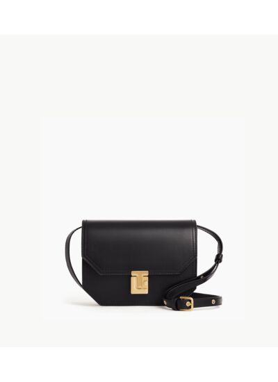 Petit sac bandoulière Rose en cuir lisse