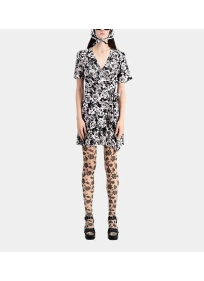 Robe Portefeuille Courte Imprimée Femme
