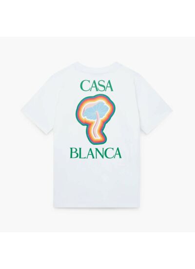 Casablanca T-shirt Rainbow Mushroom Blanc