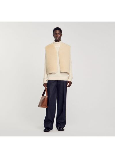 Gilet sans manches en mouton retourné