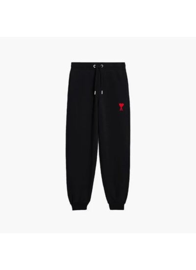 Ami Paris Pantalon de Jogging Coeur Rouge Noir
