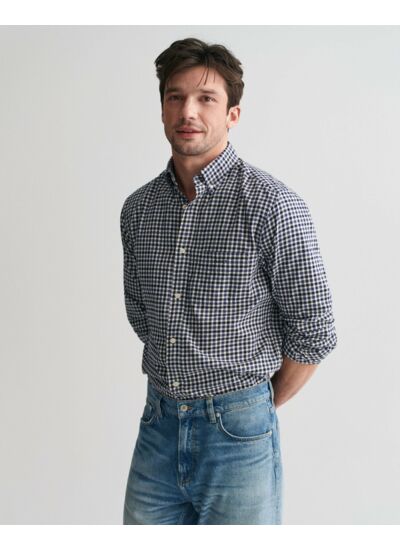 Chemise regular fit en sergé vichy léger