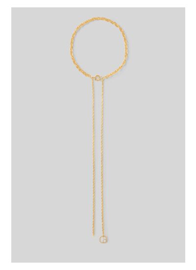 Collier double chaîne perle