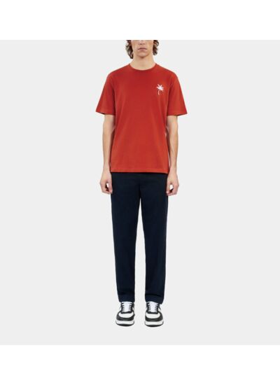 T-Shirt Rouge Avec Broderie Palm Tree Homme