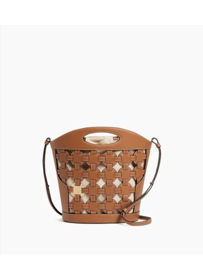 Sac seau Le Potier en toile coton et cuir lisse