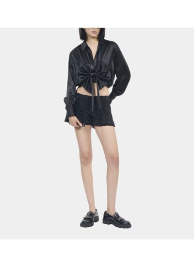Top À Nœud Noir Femme