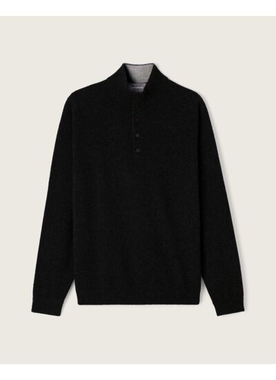 Pull col montant bicolore - Homme - NOIR/FLANELLE