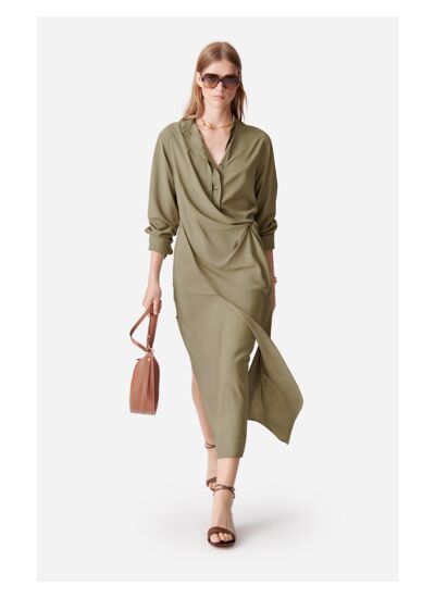 Robe Dolmen En Viscose Mélangée