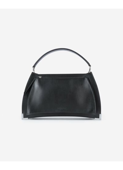 Sac Trapèze En Cuir Noir