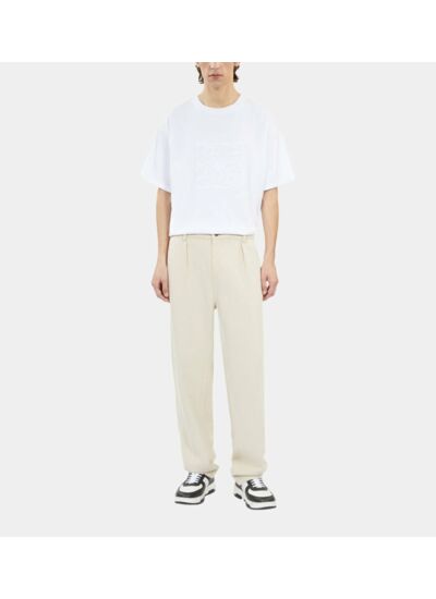 T-Shirt Blanc Avec Broderie Logo Homme