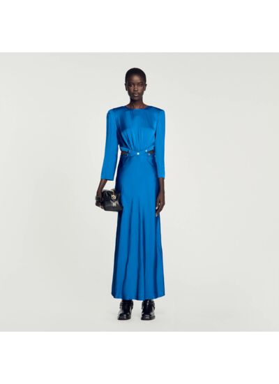 Robe longue satinée