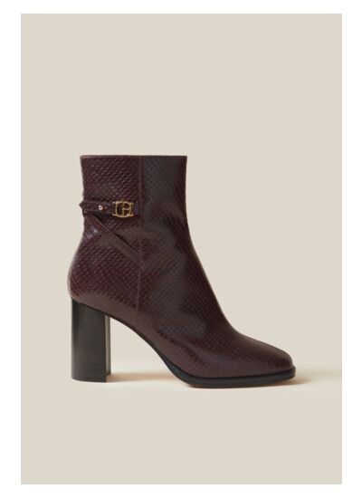 Bottines effet serpent cuir vernis