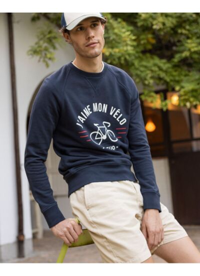 Sweat col rond bleu marine