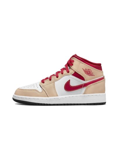 Air Jordan 1 Mid Light Curry Cardinal