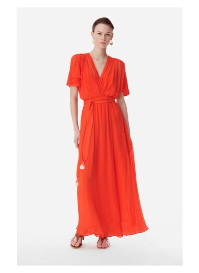 Robe Cidjie En Viscose Et Soie