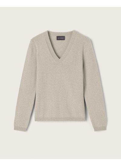 Pull V cintré - Femme - GRIS ARGENTE