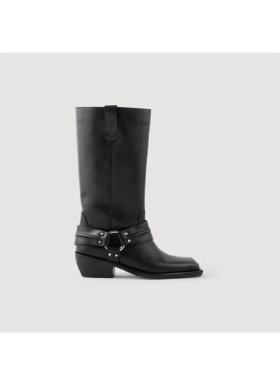 Bottes biker en cuir