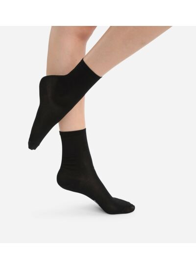 Lot de 2 paires de chaussettes femme Noir Coton Mercerisé