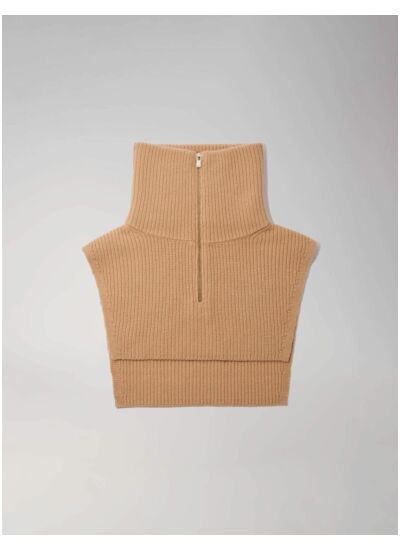 Col zippé en laine et cachemire