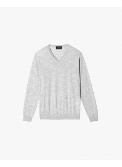 Pull col V ultrafin - Homme - GIVRE