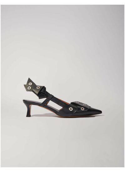 Escarpins pointus à détail noeud