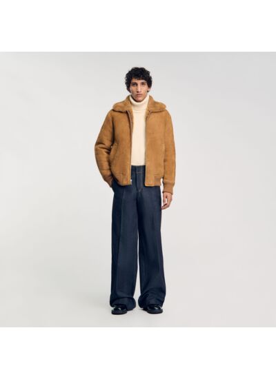 Blouson en peau retournée