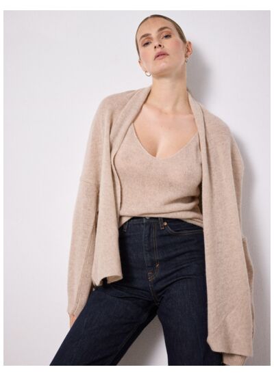 Cardigan cachemire Diluvia TERRE_FUMEE