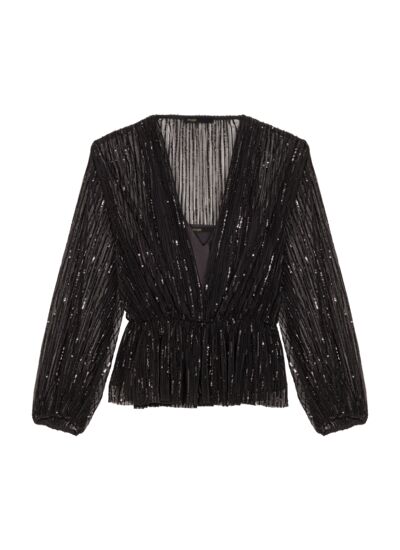 Top ceinturé à sequins