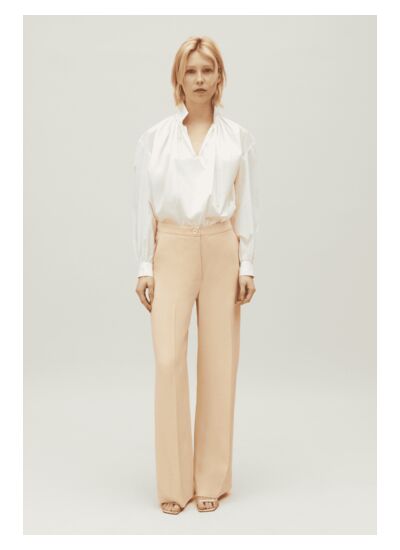 Pantalon large beige