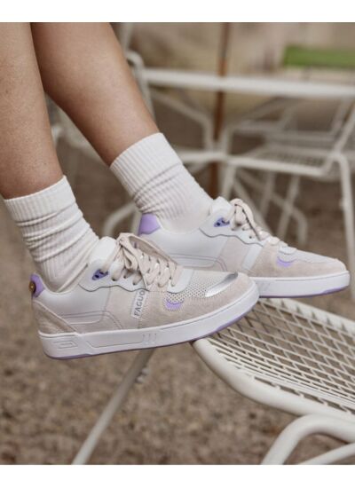 Baskets basses blanches & violet clair
