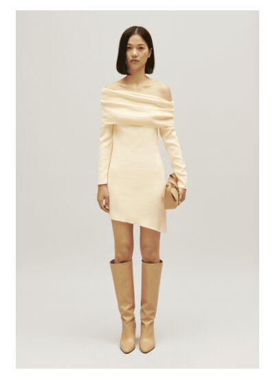 Robe asymétrique maille