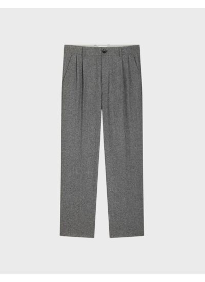 Chino driss en toile de laine mélangé unie gris
