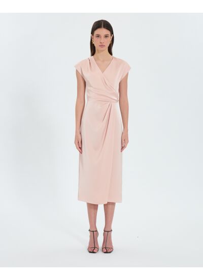 Robe satinée nude