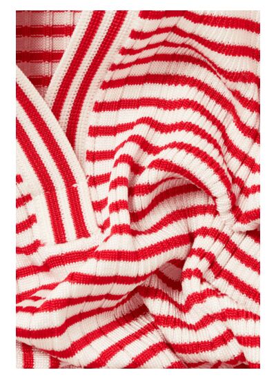 Top maille fine rayé volants