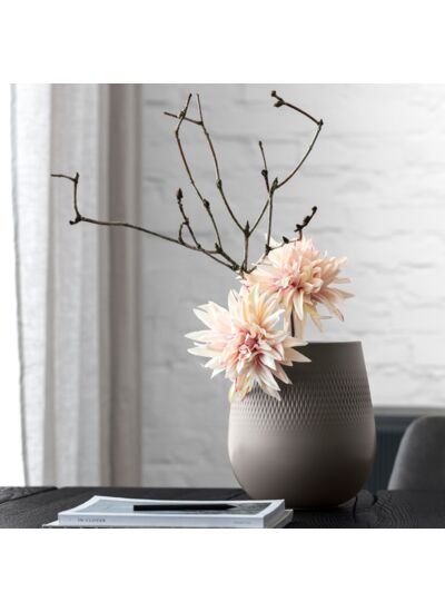 Manufacture Collier vase, 21 x 23 cm, Carré, taupe