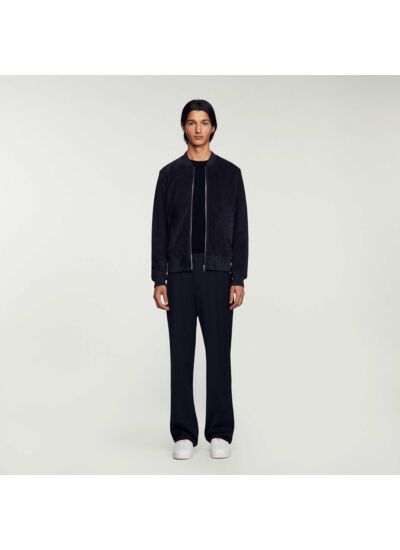 Blouson en cuir suédé